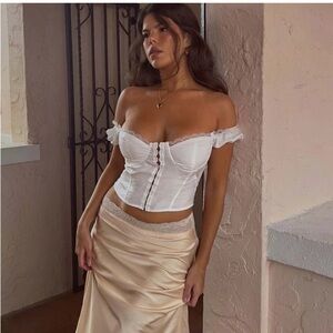 COOLOOLA CORSET TOP WHITE